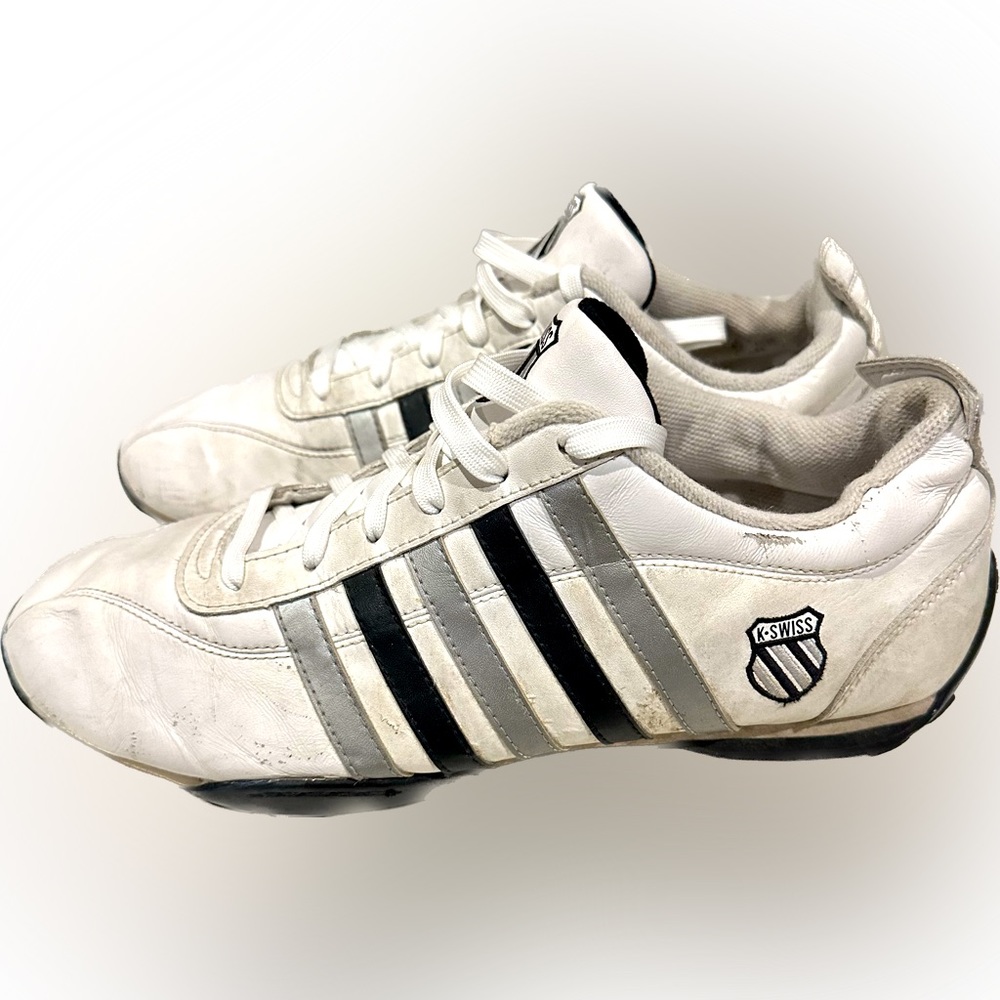 K-Swiss Cross Trainer Track White Leather Sneaker SZ 11 01290129 LOW 182215/K-50